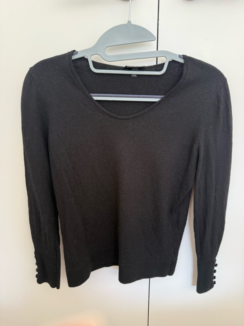 Talbots Black Merino Wool Scoop Neck Sweater